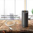 SisiHokai Portable Cordless Lamp, 3-Way Touch USB Rechargeable Battery Operated Table Lamp, Minimalist Small Lamp for Bedside and Kitchen, Ambient Light for Dining and Bar, Grey (Gray)