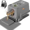 Anywish Stainless Steel Cat Litter Box with Lid, XL Extra Large Enclosed Removable Metal Litter Box with Litter Scoop&Double Layer Litter Mat, Non-Sticky, Non-Odor, for Big Cats Dark Grey