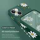 LEECG for iPhone 13 Mini Case Flower Butterfly Cute Astronaut Design Phone Cover Soft Microfiber Lining Slim Liquid Silicone 13 Mini Phone Case-Daisy Green