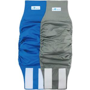 Paw Inspired 2-Count Reusable Male Dog Wraps, Washable Diapers for Male Dogs, Belly Bands for Incontinence, Surgery, Male Marking (Large Size, Assorted Colors with White Lining, Pack of 2)