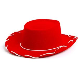 4E's Novelty Child Red Cowgirl Hat for Toddlers & Kids 3-6, for Halloween Jessie Inspired Costume, Felt Cowboy Hat Child Size for Boys & Girls Ages 3 4 5 6 Year Old (Red)