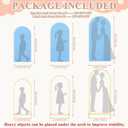 Wedding Arch Backdrop Stand and Cover Set 6FT, 5FT, 4FT Gold Metal Arches for Backdrop Baby Blue Spandex Arch Cover Balloon Arch Stand Frame for Baby Shower Birthday Party Graduation Ceremony