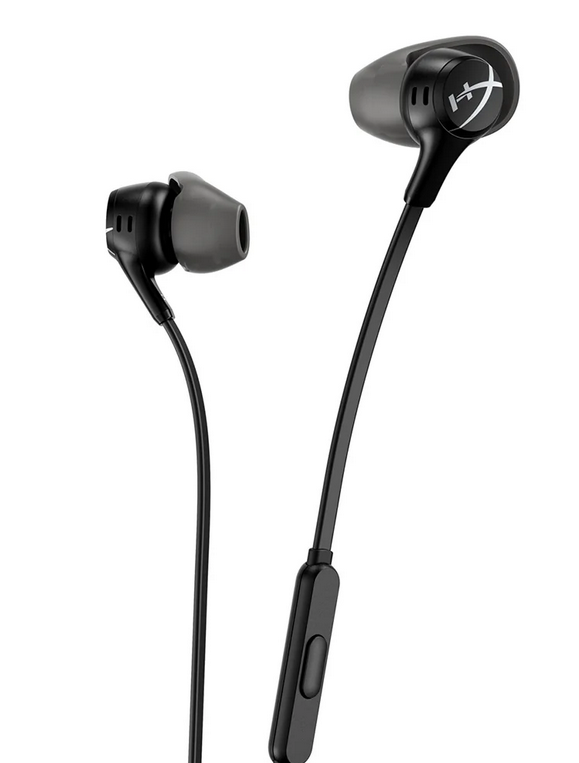 HyperX Cloud Earbuds II – 14mm Drivers, Four Eartips, HardShell Carrying Case, LowProfile 90° Plug, 3.5mm Plug, Builtin Microphone, MultiFunction Button, PC, Mobile, Nintendo Switch – Black