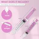 4 x Bluet B - Baby Nasal Syringe (2-Pack) - Safe Silicone Nasal Aspirator for Newborn - Infant Mucus Removal - 10ml Nose Cleaner Syringe for Baby - Toddler Congestion Relief - Reusable Tips - Pink