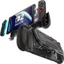 Mumba Dockable for Nintendo Switch 2 Case with Flip Stand, [Titan] Ergonomic Switch 2 Grip Protective Cover Holds 5 Game Cards & 2 TF Cards TPU Accessories and Quick-Release Joy-Con Design(Black)