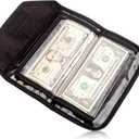 Money Wallet Organizer - 6 Zippered Pouch Multipack, Cash Envelopes for Budgeting and Savings (Black)