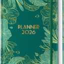 2026 Planner, 12 Month Weekly and Monthly Calendar 2026, Hardcover Daily Agenda Planners from Jan. to Dec, Habit Tracker Journal with Ribbon Bookmark 5.75" x 8.4"(Peacock Green)