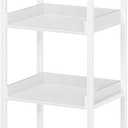 Rolanstar Bookshelf, 6-Tier Storage Rack, Narrow Corner Bookshelf, Display Wooden Shelves for Living Room, Bathroom, Balcony, Kitchen,White