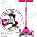 3-Wheel Kick Scooter for Kids Ages 3-8 Lean-to-Steer Toddler Scooter with Extra Wide Light Up Wheels, 4 Adjustable Heights, Foldable Scooters for Boys & Girls, Max Weight 110lbs