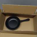 Cast Iron Saucepan - 7-Inch Small Cast Iron Pot with Lid & Silicone Basting Brush - 1.06 Quart Saucepan for Frying, Stewing, and All Stovetops, Suitable for 1-2 people