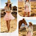 Flowy Shorts for Women Boho Ruffled Tiered Skorts Casual High Waist Mini Skirts Tennis Golf Comfy Shorts 2026 (Pink, L)