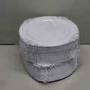 Nervure 100PCS White and Silver Plastic Plates - 10.25Inch Silver Disposable Plates - Heavyweight Dinner Plates for Wedding & Party & Holiday