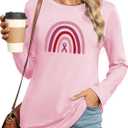 Breast Cancer Shirts for Women: Breast Cancer Awareness Ahirt Pink Ribbon T-Shirt Inspirational Cancer Support Tee Tops (Pink, M)