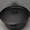 Cuisiland Seasoned 12 Quart DIA 14IN Cast Iron Dutch Oven lip lid