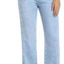 Guaile Womens Jeans High Waisted Stretchy Straight Leg Jeans Split Hem Jeans for Women Trendy Classic Denim Jeans M  06