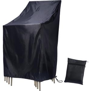Stackable Patio Chair Cover, Outdoor Chair Cover Waterproof, Stacked Chairs Lawn Chair Covers Outdoor Stack Chairs for All Weather Protection , 25"L x 25"W x 47H)