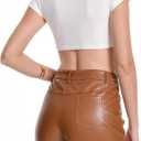 Women's PU Leather Shorts Sexy High Waist Faux Leather Short (XXL)