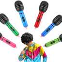 DS. DISTINCTIVE STYLE Inflatable Microphones 6 Pieces 10-Inch Blow up Microphones 80s 90s Party Favors Performace Photo Props Random Colors