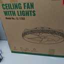 Caged Ceiling Fan Light with Remote, 21" Small Flush Ceiling Light with 3 Enclosed Blades and 6 Wind Speeds for Bedroom, Living Room (1095 Black)