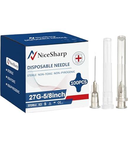 100PCS 30Ga 1/2inch Needle luer Lock lab Liquid Measurement | 30 gauge 1/2 inch,30 gauge(13mm)needle ,luer lock, Individually Packaged