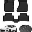 KUST Floor Mats for Porsche Macan 2014-2025 2026 All Weather Floor Liners 1st & 2nd Row Accessories Rubber High Side Black Non-Slip