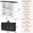 VEVOR Portable Tradeshow Podium Table, 51.18" x 18.31" x 37.4", Display Exhibition Counter Stand Booth Fair with Wall, Foldable Promotion Retail Bar Table Pop Up Podium with Storage Rack, Carrying Bag