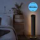 Vornado ARA Oscillating Tower Fan with Ambient Light and Remote, 40 Inch, Quiet Powerful Standing Fan, 5 Speeds, Touch Control, Illuminated Air Circulator Fan for Bedroom and Home, Black