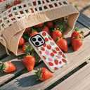 ChiCaseVer for iPhone 14 Case, Cute Strawberry Daisy Pattern, Military-Grade Drop Protection, Cute Soft Slim TPU Protective Cover with Camera Protection for Women & Girls