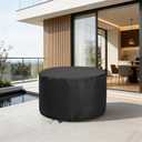 Round Patio Bar Height Table and Chair Cover 90 Inch, Outdoor Round Tall High Patio Table Cover for Patio Rounds Furniture, Patio Set Covers Waterproof Outdoor - 90 X 43 Inch, Black