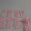 100 Pcs Pink Paper Straws for Drinking, Bow Disposable Striped Paper Straws Bulk Pink Theme Birthday Party Supplies for Wedding Cake Decorations Bachelorette Baby Shower
