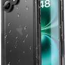 SPORTLINK for iPhone 16 Waterproof Case - Shockproof Dustproof Case with Built-in Clear Screen Protector, Full Body Heavy Duty Sealed Protective Cover for iPhone 16 6.1" (for iPhone 16 (6.1"), Black)