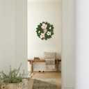 20" Artificial Wreath for Front Door Pink Magnolia Wreath Greenery for Easter Spring Housewarming Wedding Farmhouse Mantel Door Decoration