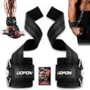 Weight Lifting Straps with Rings, 2 in 1 Wrist Straps for Weightlifting and Cable Machine with Double Triangle Rings and Non-slip Latex Thread, Lifting Cuffs for Home Gym Workout