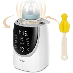 Papablic NutriWarm Swirlable Bottle Warmer with Yellow Baby Bottle Brush,Fast and Even Warming for Breastmilk & Formula, Precise Temperature Control, Easy to Use