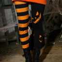 For G and PL Women's Halloween Costume Print Stretchy Leggings (Black, S)