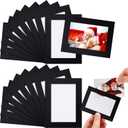 Soaoo 60 Pcs Magnetic Picture Frames Wallet Size 2.5 x 3.5 Inches Reusable Magnetic Photo Sleeves Picture Frame Holder for Home Cabinet Office Graduation Anniversary Classroom(Black)