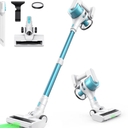 Cordless Stick Vacuum Cleaner, 18KPa Suction Power, Lightweight & Rechargeable, 40min Runtime, Anti-Tangle LED Brush, Ideal for Pet Hair, Carpets, Hardwood Floors, Apartment Living