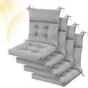 Sintuff 44 x 21 x 4 Patio Chair Cushions Outdoor Chair Cushions Seat/Back Tufted Pillow with Ties All Weather Replacement Indoor Patio Furniture Outdoor Furniture (Grey,4 Pcs)