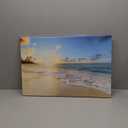 arttitue Coastal Beach Wall Art Canvas: Sunrise Seaside Ocean Wave Picture Sea Scene Print Tropical Seascape Painting Decor Relaxing Artwork for Living Room Bedroom Size: 36L" x 24W"
