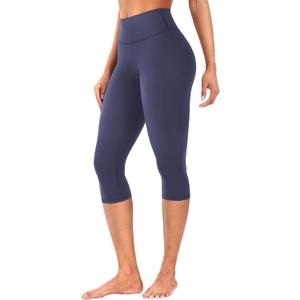YEOREO Women's Workout Capri Leggings 17" No Front Seam High Waisted Hidden Scrunch Gym Yoga Pants, XL