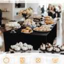 Spandex Table Cover 2 Pack 8FT Black Fitted Tablecloths,Washable Wrinkle Resistant Stretch Table Cloth Rectangle for Vendor Booth Display Items,Party Supplies for Adults,Wedding Decorations,Banquet