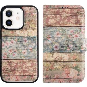 LUMARKE Designed for iPhone 12 Wallet Case, iPhone 12 Pro Case - Flip Folio Cover - 4 Card Slots Holder - Leather Magnetic Kickstand - Shockproof Protective Phone Case 6.1" Classic Flower Garden