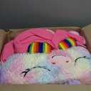 Happy Nappers: Pillow & Sleepy Sack: Large - Rainbow Unicorn - 66 x 30, 2-in-1: Plush Animal Opens Into Sleeping Bag, Soft Play Character, Kids 3+