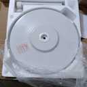 California Umbrella 50 lbs. Round Concrete Weighted Powdercoated Steel Umbrella Base, White Frame