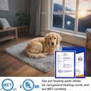 GOLOPET Cat Heating Pad 18x18 in with Smart Thermostat Switch and Power Line Protection Tube,Obtained MET and UL Dual Certification,Waterproof Pet Heating Pad for Cats, with Long Velvet Cloth Cover