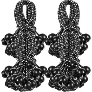 100 Pcs 6 Inch Ball Bungee Cords Tarp Tie Downs Bungee Cords with Balls Heavy Duty Outdoor Tarp Straps for Canopy Shelter Camping Cargo Tent Poles UV Resistant (Black White)