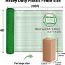 Safety Fence 4ft x 200ft, Extra Long Plastic Mesh Temporary Fencing with 50 Zip Ties, 0.6in Tight Mesh, Rope-Reinforced Edge & Top Rope for Garden Construction Snow Deer Animal Barrier, Green