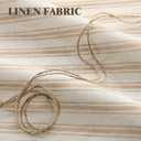 Farmhouse Shower Curtain with Ruffle Hem Linen Shower Curtains for Bathroom Country Vintage Rustic Natural Fabric, Cream-Beige Stripe 72" W x 72" L