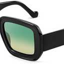 SODQW Trendy Square Sunglasses for Women Men, Designer Fashion Vintage Shades Retro Sun Glasses