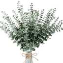 Sggvecsy 10 pcs Eucalyptus Stems Decor Artificial Eucalyptus Leaves Faux Eucalyptus Stems Real Touch Fake Greenery Branches for Wedding Flower Bouquet Centerpiece Home Office Decoration